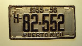 Puerto Rico - (h) Private Truck License Plate - 1955 - 56 -