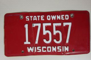 Collector License Plate,  Wisconsin Car License Plate,  Red White License