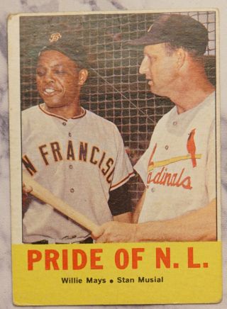 Vintage Willie Mays / Stan Musial Pride Of N.  L.  1963 Topps 138 Baseball Card