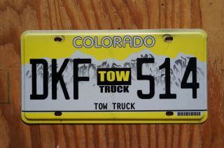 2012 Colorado Tow Truck License Plate -