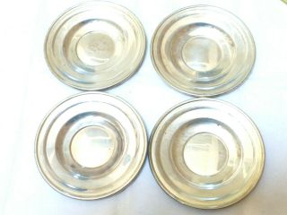 Set Of 4 Vintage Solid Sterling Silver Small Plates,  Total Of 112 Grams