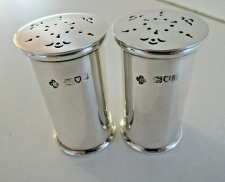 Quality Pair Solid Silver Pepper Pots,  London 1903
