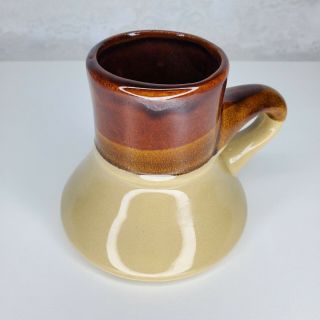 Vintage No Spill No Slip Wide Bottom Coffee Brown Cream Mug
