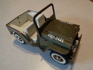 Tonka Green Army Jeep,  Vintage later 1960 ' s Full size Jeep,  10 