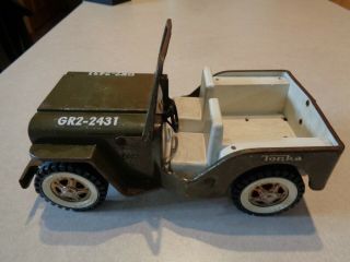 Tonka Green Army Jeep,  Vintage later 1960 ' s Full size Jeep,  10 