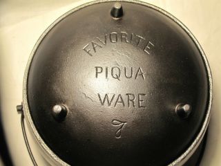 Antique Favorite Piqua Ware Cast Iron Kettle 3 Legged Pot Caldron Restored No 7