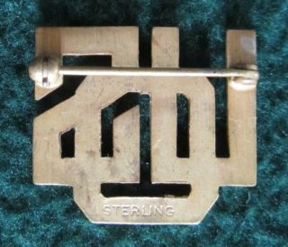 VINTAGE WWII STERLING USO PIN 2