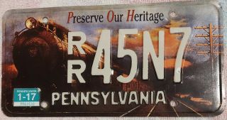 2009 Pennsylvania Railroad License Plate Train Locomotive Preserve Our Heritage