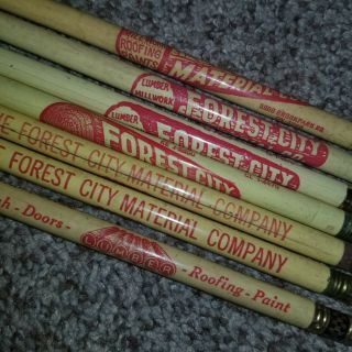 Forest City Material Company Vintage Pencil Set Of 7 (only 1 Sharpened)
