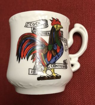 Vintage Royal Crown Mustache Cup Mug 2804 Weather Cock Red Rooster Cdn