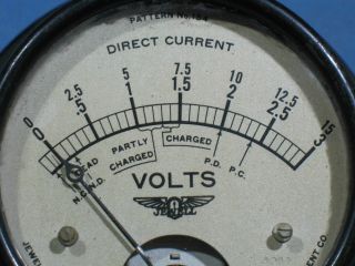 Vintage Jewell Electrical Instrument Co.  0 - 3 / 0 - 15 DC VOLTS Panel Meter No.  154 2
