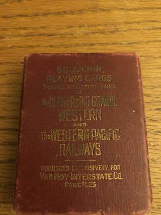 Souvenir Playing Cards Denver & Rio Grande Western Railroad Advertising Pacific