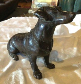 Bronze Hot Cast Dog Sculpture Figure Statue Ornament Animal Farm Pet Heavy 1.  5kg