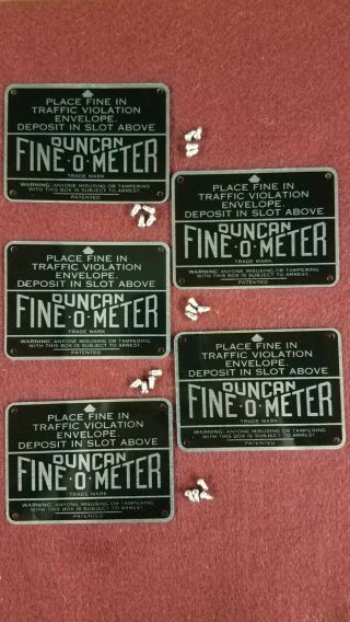Duncan Parking Meter Fine O Meter Plates,  4 Clamps,  2 I.  D.  Plates Custom Listing