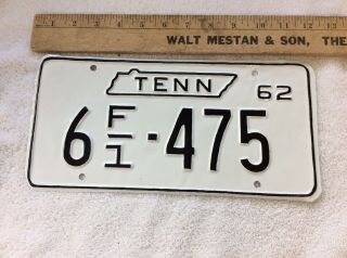 1962 Tennessee Truck License Plate 6 F/1 - 475 Washington County Repainted