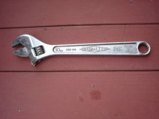Vintage Diamond Tool Horseshoe Co.  Diamalloy 10” Adjustable Crescent Wrench
