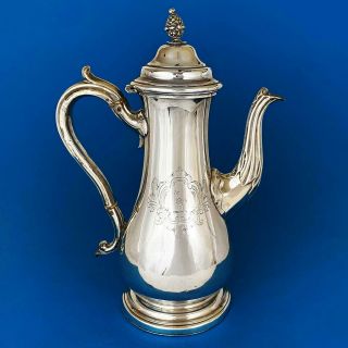 William Iv Old Sheffield Plate Crested Coffee Pot C1836 H.  Wilkinson & Co