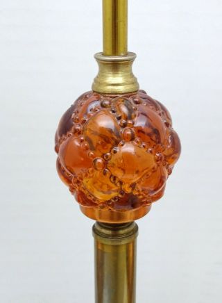 Vintage Amber Diamond Quilted Glass,  Brass and Copper Scale of Justice 2