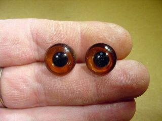 A Pair Vintage Solid Doll Glass Eyes 14 Mm For Bisque Doll Doctor Age1910 A 4266