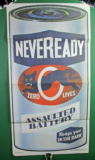 Neveready Poster Wacky Package,  Topps Vintage Fun,  9 1/2x18 Inches,