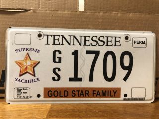 2007 Tennessee Gold Star Family License Plate
