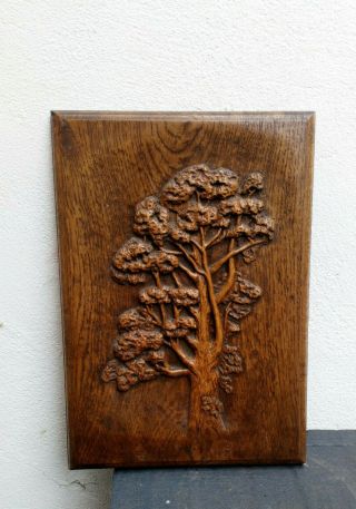 Old Carved Oak Panel Of A Tree