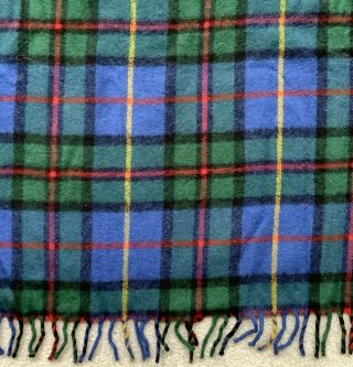 Vintage Faribo Wool Throw Blanket Blue Plaid Faribault Woolen Mills Usa - 4 X 6