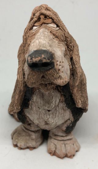 Vintage Basset Hound Dog Figurine - Ceramic Canine Collector Figure,  Broken Tail