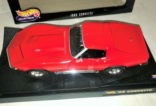 1/18 Diecast Hot Wheels Collectibles 1969 Red Corvette StingRay 427 Big Block 2