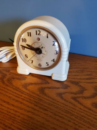 Vintage Art Deco Telechron Model 7h125 Alarm Clock