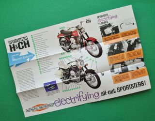 1967 Harley Davidson Motorcycle Brochure Xlh Xlch H Ch Sportster