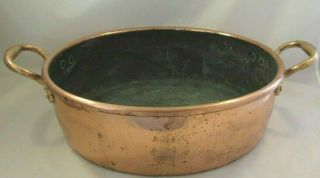 Large Heavy 19th Century Copper Jam Pan With Seams - Kitchenalia