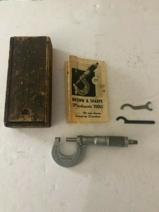 Vintage Brown & Sharpe 13rs Micrometer Caliper 0 - 1 ",  Box