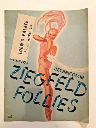 Vintage 1945 Ziegfeld Follies Mgm Technicolor Booklet In Theatres Vargas Ar