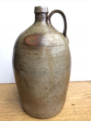 Antique Southern Stoneware Jug Primitive Pottery Whiskey Salt Glaze
