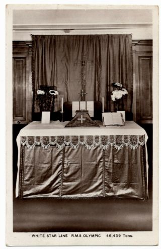 Rms Olympic Chapel Real Photo Postcard Titanic Sinking White Star Line