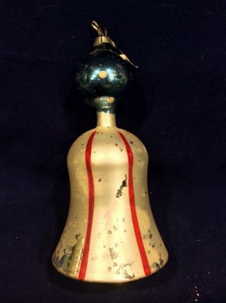 Antique German Patriotic Glass Bell Christmas Ornament