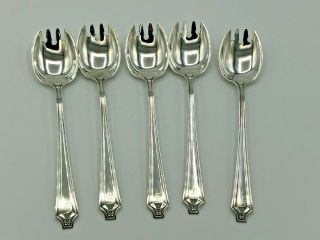 King Albert By Whiting Sterling Silver Group Of 5 Ice Cream Forks,  Cut
