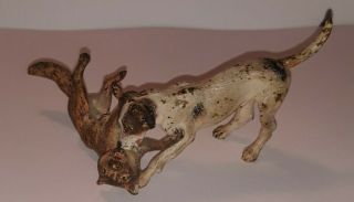 Antique Cold Painted Vienna Bronze Setter Hunting Dog With Fox Franz Bergman