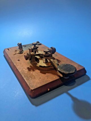Vintage Western Union Legless " M " Telegraph Morse Code Key Mounted