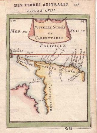 1683 Important Mallet Map Of N.  Australia,  Guinea