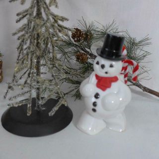 Vtg 50s Rasbro Frosty The Snowman Candy Container Hard Plastic W/candy Canes