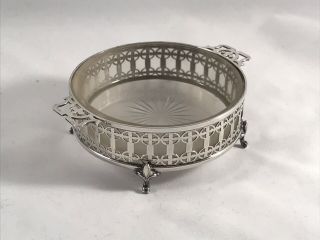 Hallmarked Solid Silver And Glass Butter Dish E S Barnsley Birmingham 1919 2