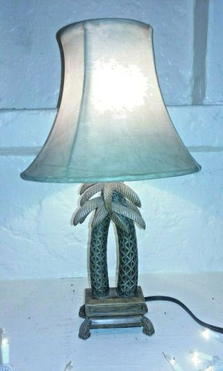 Vintage Cheyenne Double Palm Tree Table Lamp All Hardware And Shade