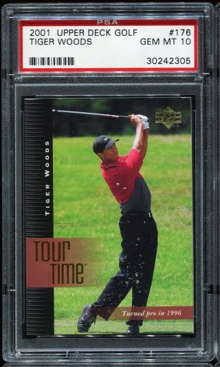 2001 Upper Deck Golf 176 Tiger Woods Rookie Rc Psa 10 Gem