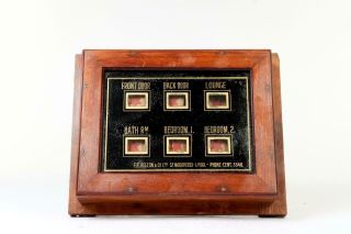 Vintage C1920 Butlers Or Servants Bell Box 6 Room Indicator 1357