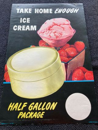 Vintage Ice Cream Advertising Poster Blank Salesman Sample Blodgett 30