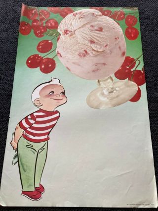 Vintage Ice Cream Advertising Poster Blank Salesman Sample Blodgett 9