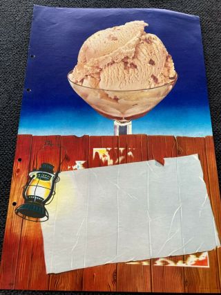Vintage Ice Cream Advertising Poster Blank Salesman Sample Blodgett 18