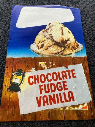 Vintage Ice Cream Advertising Poster Blank Salesman Sample Blodgett 22